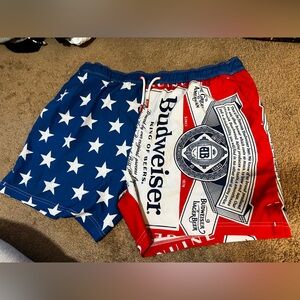 Budweiser Red, White, and Blue Swim Trunks